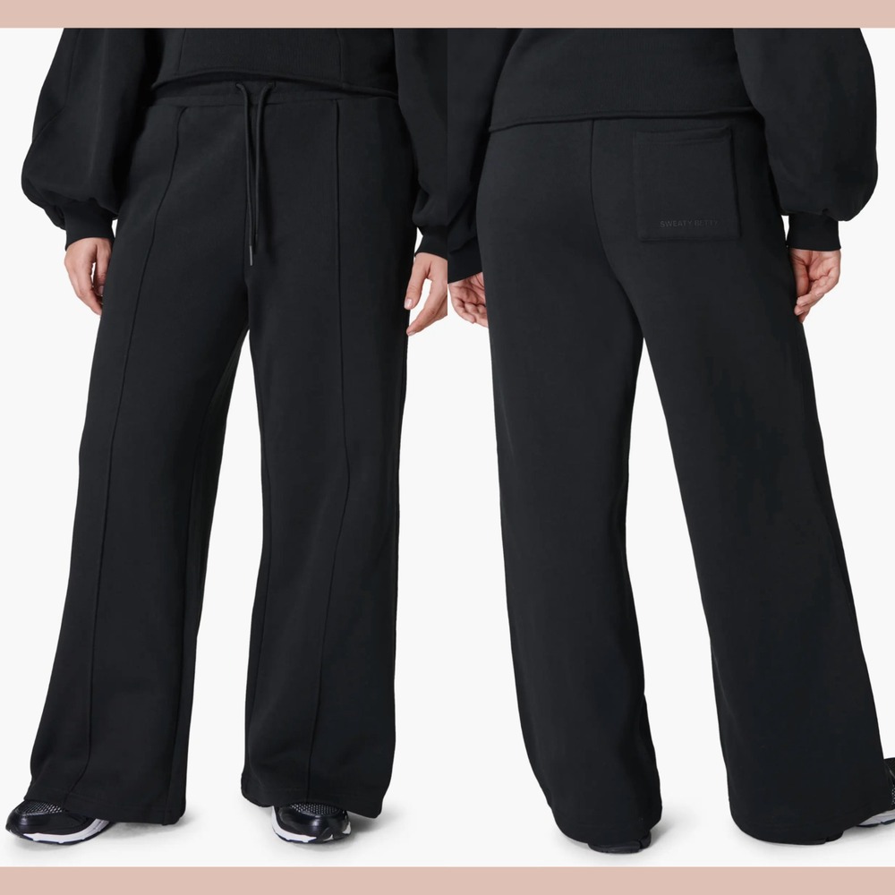 NWT $128 Sweaty Betty [ M/‎ 8 US ] Elevated Drawstring Track Pants Black Q1247